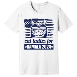 Kamala Harris Cat Lady 2024 Feminine Women Voting Funny Premium T-Shirt