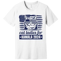 Kamala Harris Cat Lady 2024 Feminine Women Voting Funny Premium T-Shirt