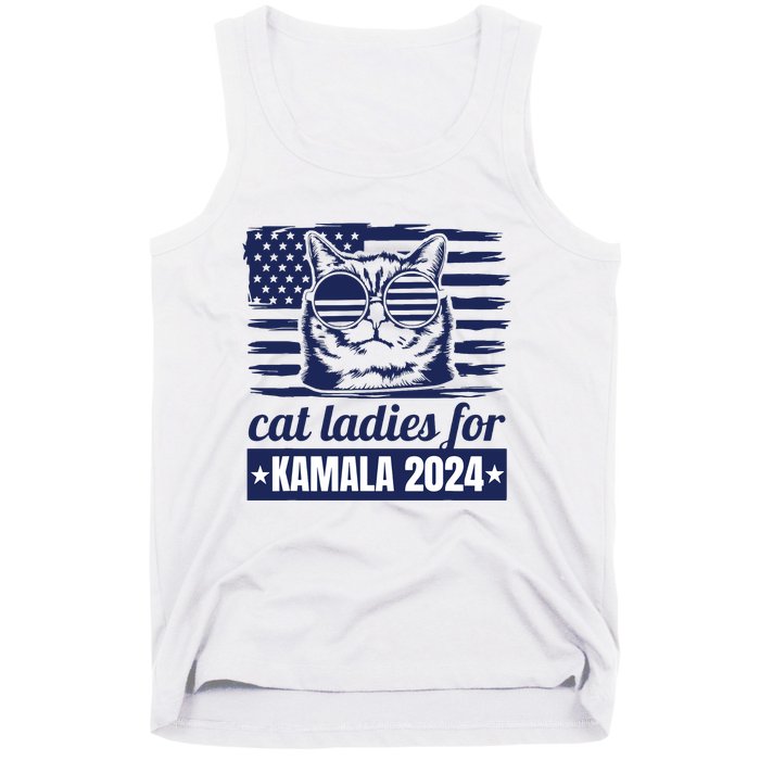 Kamala Harris Cat Lady 2024 Feminine Women Voting Funny Tank Top