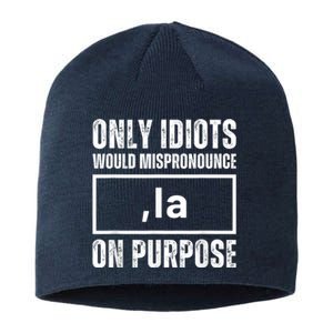 Kamala Harris Comma La President 2024 Mispronounce Sustainable Beanie