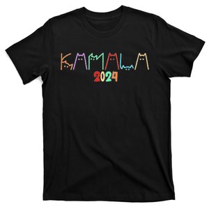 Kamala Harris Cat Lettering Funny Cat Ladies For Kamala 2024 Premium T-Shirt