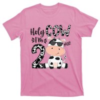 Kids Holy Cow Im 2 Birthday Boy 2nd Cow Farm Animals Bday T-Shirt