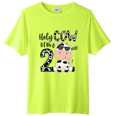 Kids Holy Cow Im 2 Birthday Boy 2nd Cow Farm Animals Bday Tall Fusion ChromaSoft Performance T-Shirt