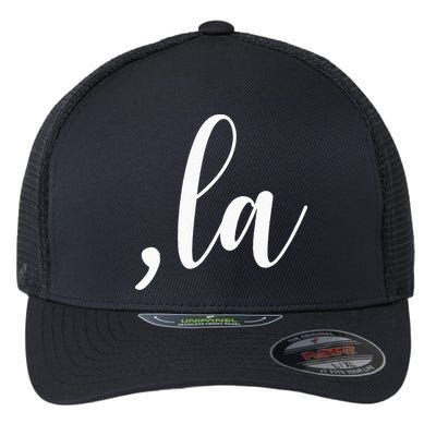 Kamala Harris Comma La Flexfit Unipanel Trucker Cap