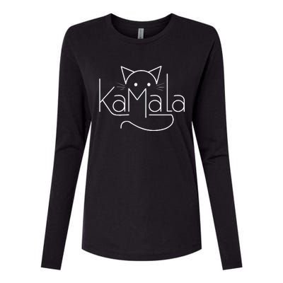 Kamala Harris Cat Lettering Positive Minimalist Gift Womens Cotton Relaxed Long Sleeve T-Shirt