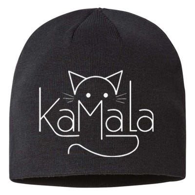 Kamala Harris Cat Lettering Positive Minimalist Gift Sustainable Beanie