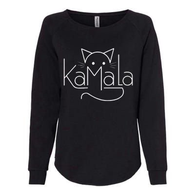 Kamala Harris Cat Lettering Positive Minimalist Gift Womens California Wash Sweatshirt