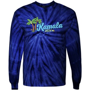 Kamala Harris Coconut Tree 2024 Democrat For President Tie-Dye Long Sleeve Shirt