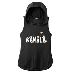 Kamala Halloween Cat Lover Witch Name Design Ladies PosiCharge Tri-Blend Wicking Draft Hoodie Tank