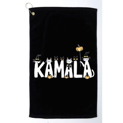 Kamala Halloween Cat Lover Witch Name Design Platinum Collection Golf Towel