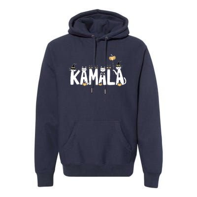 Kamala Halloween Cat Lover Witch Name Design Premium Hoodie