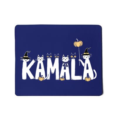 Kamala Halloween Cat Lover Witch Name Design Mousepad