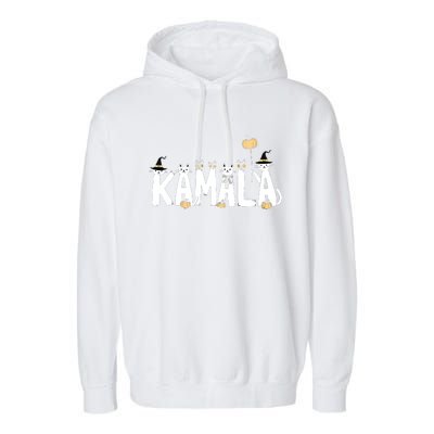 Kamala Halloween Cat Lover Witch Name Design Garment-Dyed Fleece Hoodie