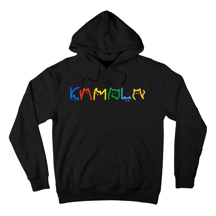 Kamala Harris Cat Lettering Funny Cat Ladies For Kamala Hoodie