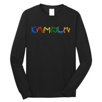 Kamala Harris Cat Lettering Funny Cat Ladies For Kamala Long Sleeve Shirt