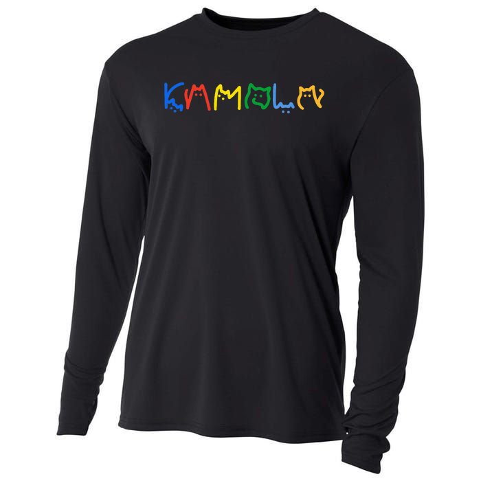 Kamala Harris Cat Lettering Funny Cat Ladies For Kamala Cooling Performance Long Sleeve Crew