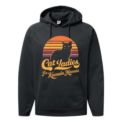 Kamala Harris Cat Lady Performance Fleece Hoodie