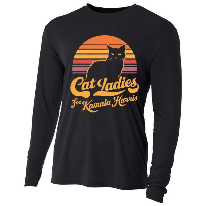 Kamala Harris Cat Lady Cooling Performance Long Sleeve Crew