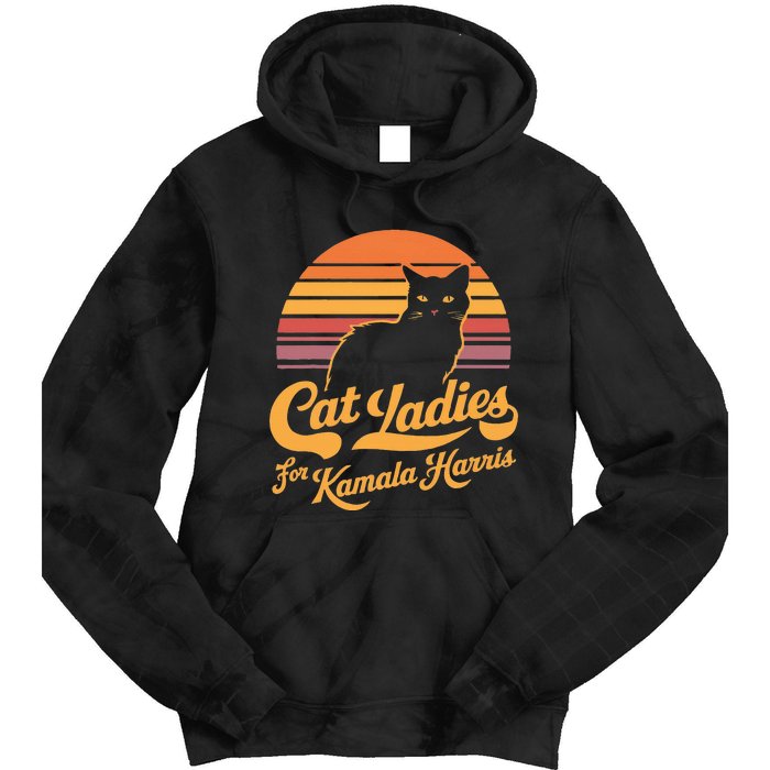 Kamala Harris Cat Lady Tie Dye Hoodie