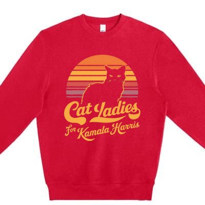 Kamala Harris Cat Lady Premium Crewneck Sweatshirt