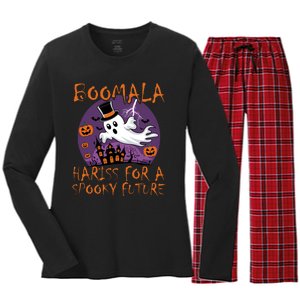 Kamala Halloween Costume For Trump Supporter 2024 Women's Long Sleeve Flannel Pajama Set 