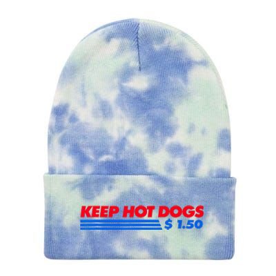 Keep Hot Dogs $1.50 Tie Dye 12in Knit Beanie