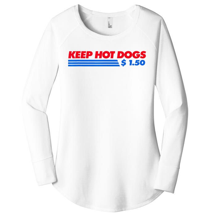 Keep Hot Dogs $1.50 Women's Perfect Tri Tunic Long Sleeve Shirt