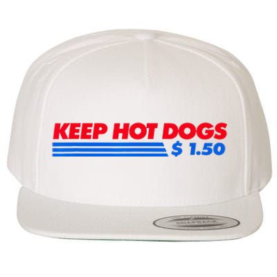 Keep Hot Dogs $1.50 Wool Snapback Cap