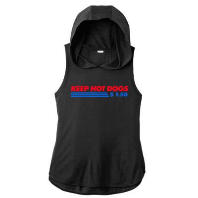 Keep Hot Dogs $1.50 Ladies PosiCharge Tri-Blend Wicking Draft Hoodie Tank