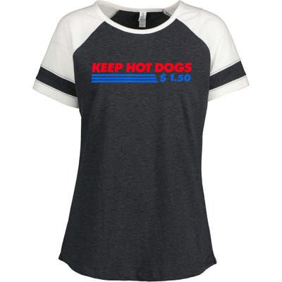 Keep Hot Dogs $1.50 Enza Ladies Jersey Colorblock Tee