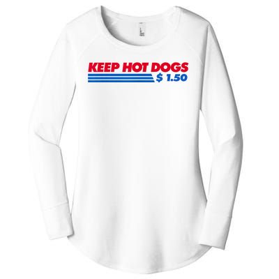 Keep Hot Dogs $1.50 Dollars Women's Perfect Tri Tunic Long Sleeve Shirt