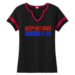 Keep Hot Dogs $1.50 Dollars Ladies Halftime Notch Neck Tee