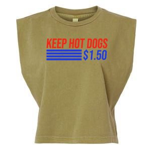 Keep Hot Dogs $1.50 Dollars Garment-Dyed Women's Muscle Tee