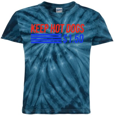 Keep Hot Dogs $1.50 Dollars Kids Tie-Dye T-Shirt