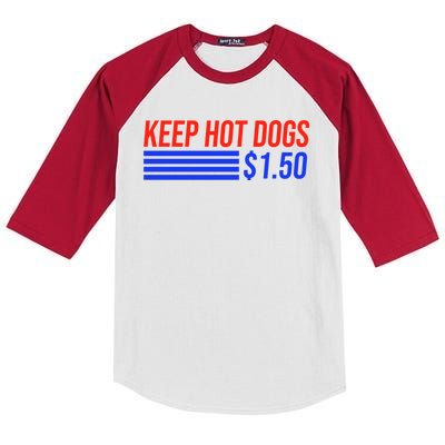 Keep Hot Dogs $1.50 Dollars Kids Colorblock Raglan Jersey