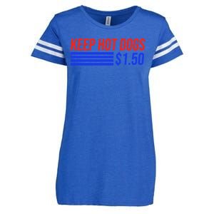 Keep Hot Dogs $1.50 Dollars Enza Ladies Jersey Football T-Shirt