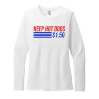 Keep Hot Dogs $1.50 Dollars Womens CVC Long Sleeve Shirt