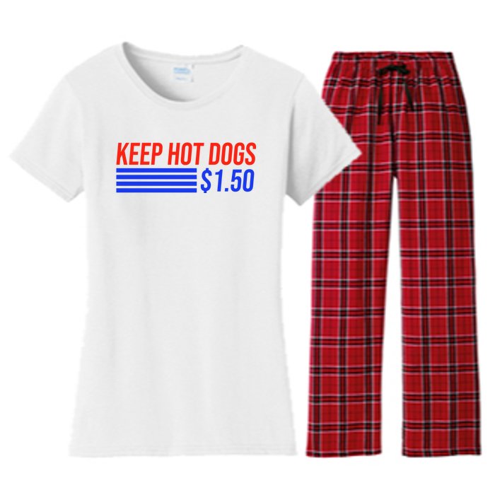 Keep Hot Dogs $1.50 Dollars Women's Flannel Pajama Set