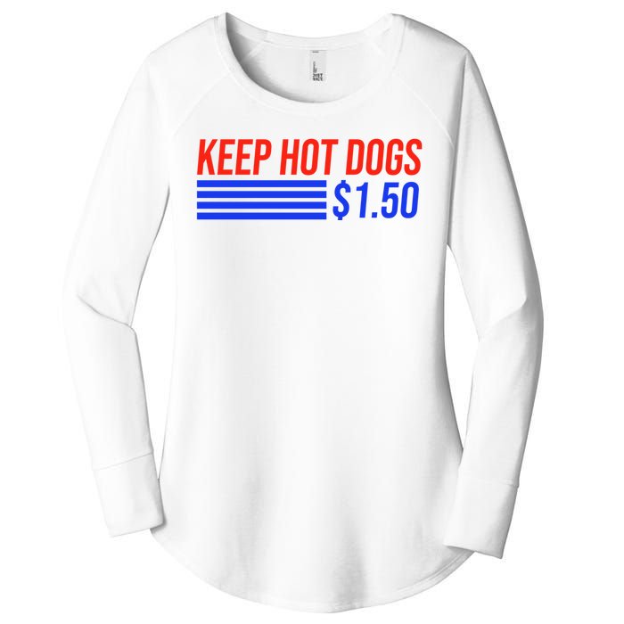 Keep Hot Dogs $1.50 Dollars Women's Perfect Tri Tunic Long Sleeve Shirt