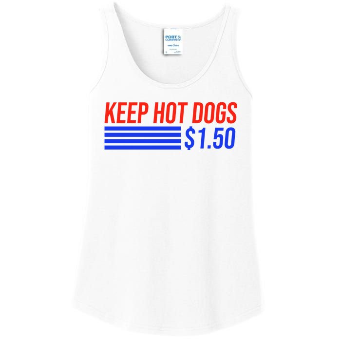 Keep Hot Dogs $1.50 Dollars Ladies Essential Tank