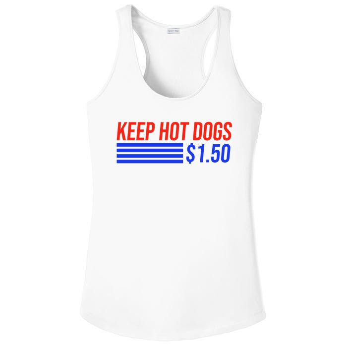 Keep Hot Dogs $1.50 Dollars Ladies PosiCharge Competitor Racerback Tank