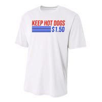 Keep Hot Dogs $1.50 Dollars Performance Sprint T-Shirt