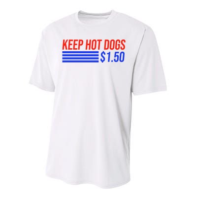 Keep Hot Dogs $1.50 Dollars Performance Sprint T-Shirt