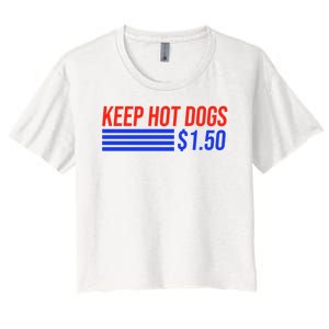 Keep Hot Dogs $1.50 Dollars Women's Crop Top Tee