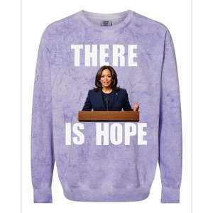 Kamala Harris Design There Is Hope Quote 2024. Colorblast Crewneck Sweatshirt