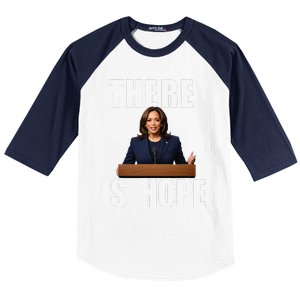 Kamala Harris Design There Is Hope Quote 2024. Baseball Sleeve Shirt