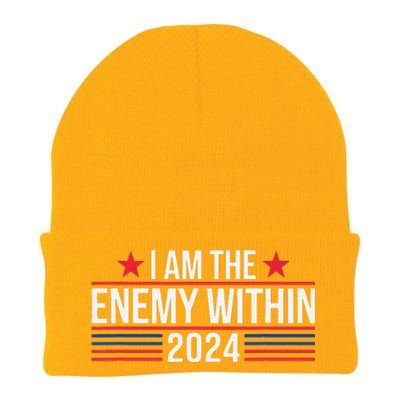 Kamala Harris Democrat 2024 Supporter I Am The Enemy Within Knit Cap Winter Beanie