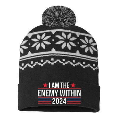 Kamala Harris Democrat 2024 Supporter I Am The Enemy Within USA-Made Snowflake Beanie