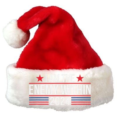 Kamala Harris Democrat 2024 Supporter I Am The Enemy Within Premium Christmas Santa Hat