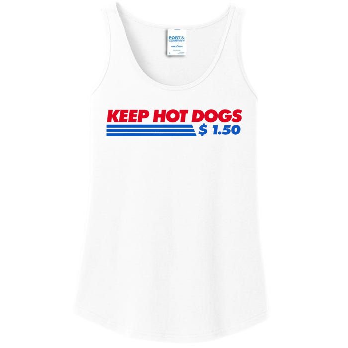 Keep Hot Dogs $1.50 Dollars Ladies Essential Tank